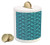 Lunarable Branches Piggy Bank, Symmetric Abstract Botanical Pattern with Curlicue Leafy Plants, Ceramic Coin Bank Money Box for Cash Saving, 3.6" X 3.2", Sea Blue and Charcoal Grey