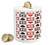 Ambesonne Casino Piggy Bank, Playings Cards Clubs Hearts Symmetrical Geometric Repeating Ornamental, Printed Ceramic Coin Bank Money Box for Cash Saving, Scarlet Black