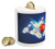 Ambesonne Bowling Party Piggy Bank, Bowling Strike Image Red Ball and Classical Pins in Vivid Composition, Printed Ceramic Coin Bank Money Box for Cash Saving, Red Aqua Blue