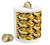 Ambesonne Abstract Piggy Bank, Cubes and Blocks Form Abstract Style Geometric Digital Graphic Art Pattern, Printed Ceramic Coin Bank Money Box for Cash Saving, Black Yellow Brown
