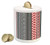 Lunarable Aztec Piggy Bank, Art Historical Civilizations Theme Vertical Stripes with Pattern, Printed Ceramic Coin Bank Money Box for Cash Saving, Black White Vermilion