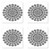 Lunarable Mandala Coaster Set of 4, Monochromatic Abstract Layout of Folkloric Flowers Wheel Whirlpool, Square Hardboard Gloss Coasters, Standard Size, Charcoal Grey White