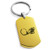 Tioneer Gold Plated Stainless Steel Woolly Mammoth Skull Dog Tag Keychain Keyring