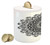 Ambesonne Lotus Piggy Bank, Mandala with Flower Effects Oriental Folk Boho Illustration, Printed Ceramic Coin Bank Money Box for Cash Saving, Black White