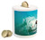 Ambesonne Ride The Wave Piggy Bank, Surfer Inside Ocean Wave Adventure Adrenalin Energy Sea Sports Picture, Printed Ceramic Coin Bank Money Box for Cash Saving, Sky Blue White
