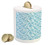 Ambesonne Jasmine Piggy Bank, Various Size Petal Motifs Situated on Silhouette Background Irregularly, Printed Ceramic Coin Bank Money Box for Cash Saving, Pale Blue and White