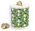 Ambesonne Island Party Piggy Bank, Tropical Plants Giant Banana and Coconut Palm Leaves with Hibiscus Blooms, Printed Ceramic Coin Bank Money Box for Cash Saving, Green Yellow