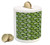Ambesonne Fern Piggy Bank, Palm and Fern Branches Exotic Rainforest Jungle Leafage on Green, Printed Ceramic Coin Bank Money Box for Cash Saving, Dark Green Pale Green White