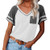 Womens Short Sleeve Raglan Crewneck T Shirts Tees Color Block Casual Loose Fit Tshirts Tops -White, Large-