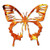 Butterfly Monarch - Vinyl Decal Sticker - 12.75" x 12" - Orange Flames
