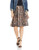 Star Vixen Women's Full Knee-Length Ponte Knit Skater, Brown Snake, Large