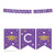 Andaz Press Royal Purple and Gold Glittering Graduation Party Collection, Hanging Pennant Party Banner with String, Congrats Grad, 5-Feet, 1 Set