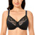 DELIMIRA Women's Full Coverage Underwire Unlined Lace Sheer Plus Size Minimizer Bra Black 38E
