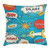 Ambesonne Superhero Throw Pillow Cushion Cover, Pop Art Style Comic Speech Bubbles Funny Humor Expressions Boom Splash Bang, Decorative Square Accent Pillow Case, 18" X 18", Blue Cream Red