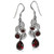 Silvershake 3.7ct. Natural Garnet 925 Sterling Silver Leaf Dangle Hook Earrings