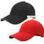 2 Pack Reflective Brim Low Profile Solid Plain Adjustable Baseball Hats for Men Women Blank Ball Cap Golf Hat Black Red