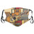 personality mask Windproof Breathable Mouth Cover,Funky Fractal Geometric Square Shaped Background With Acoustic Guitar Figure Art,Adjustable Face Masks Sport Reusable Miracle mask-S-