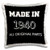 3D Rose Made in 1940 All Original Parts White Letters on Black Background Pillow Case, 16" x 16"