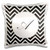 3D Rose Print of Capital A On Black White Chevron Pillow Case, 16" x 16"