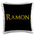 3dRose Ramon mainstream male name in the USA. Yellow on black amulet - Pillow Cases -pc-337709-1-