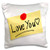 3dRose AmansMall Winter, Holidays and Typography - Love You and Heart Yellow Note with Thumbtack Image, 3dramm - 16x16 inch Pillow Case -pc-303490-1-