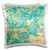 3dRose Beverly Turner Flora Design - Image of Biscay Green, Sunlight Yellow Curling Design, Flower on Lace - 16x16 inch Pillow Case -pc-325281-1-