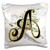 3dRose Fancy Monogram Initial A On Green Tropical Leaves - Pillow Cases -pc-341665-1-