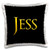3dRose Jess favored male name in the USA. Yellow on black charm - Pillow Cases -pc-344677-1-
