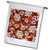 3dRose Elegant Deep Orange and White Baroque Floral Pattern - Flags -fl-342237-1-