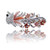 Pudwy Flower Hair Barrettes Women's Full Diamond Crystal Hairpin Hair Female Alloy Big Hairpins Headdress Orange 1