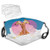 Personality mask Windproof Breathable Mouth Cover,Cuddly Giraffes Living on Fluffy Clouds with Heart Figure on The Background Work of Art,Adjustable Face Masks Sport Reusable Miracle mask