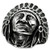 Surgical Stainless Steel Biker Ring Indian Chief Head 1 3/16 inch Wide, Size 12