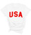 Psalm Life United States of America Patriotic T-Shirt - Cute Merica USA Tee -Large, White - Red Ink-