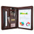 Leathario Portfolio A4 File Folder Padfolio Writing Pad Business Presentation Folder PU Black -Brown-41-