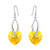EleQueen 925 Sterling Silver CZ Love Heart French Hook Dangle Earrings Yellow Made with Crystals