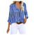 Casual Shirts for Womens Long Sleeve V Neck Button Blouse Tunics Basic Stripe Loose Henley Tops