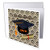 3dRose Lens Art by Florene - Graduation - Image of Black Cap Orange Tassel Diploma On Art Deco Back - 6 Greeting Cards with envelopes -gc-306832-1-