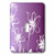 3dRose lsp-217898-1 Pretty White Line Flowers On A Gradient Purple Background Single Toggle Switch