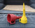 TEC Products FlexAll Funnel - Flexible Rubber Funnel with Handle, Multiple Sizes and Colors, Made in The USA -Large, Blue-