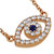 925 Sterling Silver Rose Gold Evil Eye Hamsa White Blue CZ Womens Pendant Necklace
