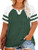 Plus Size T Shirts for Women 2X Casual V Neck Tops Raglan Tunics Green 20W