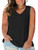ROSRISS Tank Tops for Women Plus Size XL Sleeveless V Neck Shirts Black 16W