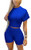 Two Piece Outfits for Women, Short Sleeve Tummy Control Crop Top and Bodycon High Waist Pant Workout Sets, Casual Tracksuit Sexy Clubwear -Blue, M, m-