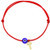 Red String Evil Eye bracelet with Gold Cross Charm