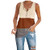 Women's Basic V Neck T Shirts Tank Tops Summer Sleeveless Color Block Tops Button V-Neck T-Shirt Tunic Tops Blouse Orange