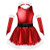 MSemis Girls Christmas Santa Dance Costume Sequins Tutu Dress with Hat Ice Ice Skating Stage Suit Metallic Red 9-10 Years