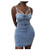 Summer Denim Dress for Women Sexy Halter Tupe Top Dress Sleeveless Sling Tight Wrap Hip Mini Party Dress