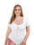 Romwe Women's Plus Size Short Sleeve Sweetheart Ruched Tee Bodysuit White 1XL