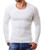 COOFANDY Men's Cable Knit Sweater Stripe Crew Neck Long Sleeve Pullover White