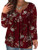 Womens Plus Size Henley Shirt Floral Print Tee Shirts Buttons Up Casual Loose Tunic Tops G 4XL 26W